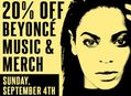 20% Off Beyonce Music & Merch at Our Stores Sunday, September 4th