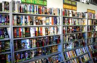 Bargains, rarities and fun '80s flicks our great wall of VHS.  Lots of stuff you can't get on DVD.