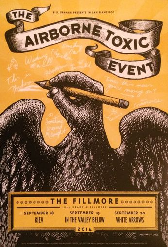 Airborne Toxic Event - The Fillmore - September 18-20, 2014 [Yellow] (Poster)