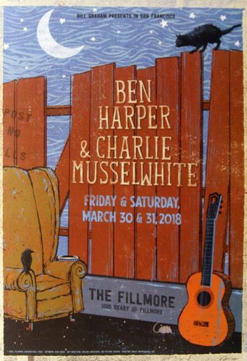Ben Harper & Charlie Musselwhite - The Fillmore - March 30 & 31, 2018 (Poster)