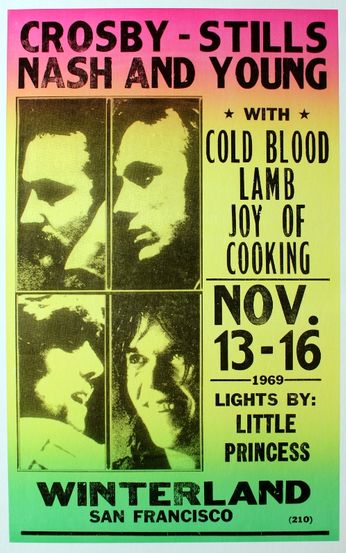 Crosby, Stills, Nash, and Young - Winterland - November 13 - 16, 1969 (Poster)