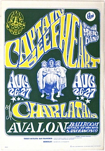 Captain Beefheart / Charlatans - Avalon Ballroom SF - August 26 & 27, 1966 (Poster)