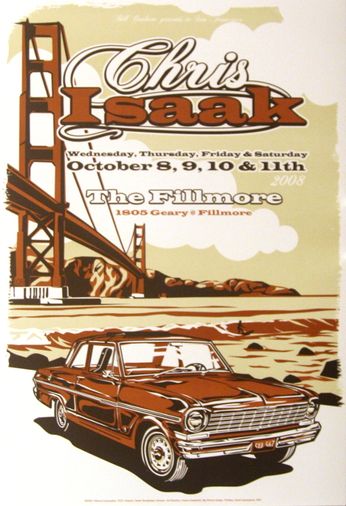 Chris Isaak - The Fillmore - October 8-11, 2008 [Brown & Beige] (Poster)