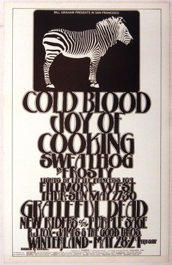 Cold Blood / Joy of Cooking / Sweathog with Frosty /Grateful Dead / New Riders Of The Purple Sage - Fillmore West & Winterland - May 27-30, 1971(Poster)