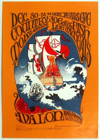 Country Joe & The Fish / Moby Grape / Lee Michaels - The Avalon Ballroom - December 30 & 31, 1966 (Poster)