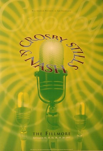 Crosby, Stills & Nash - The Fillmore - September 14-16, 18-20, 1997 [GREEN] (Poster)
