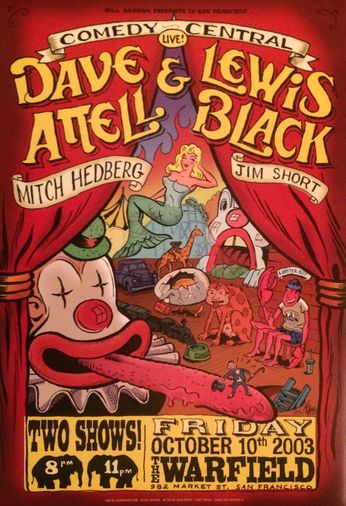 Dave Attell & Lewis Black - The Warfield - October 10, 2003 (Poster)
