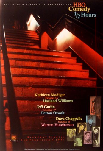 HBO Comedy 1/2 Hours: Kathleen Madigan / Jeff Garlin / Dave Chappelle - Broadway Studios SF - October 16-18, 1997 (Poster)