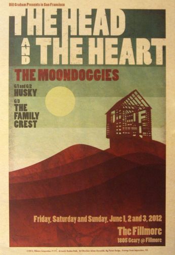 The Head And The Heart - The Fillmore - June 1-3, 2012 (Poster)