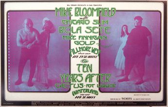 Mike Bloomfield / Chicago Slim / Bola Sete / Ten Years After / Cactus - Fillmore West & Winterland  - April 29 - May 2 1971 (Poster)