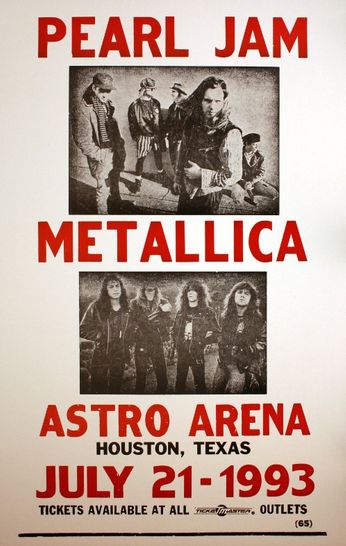 Pearl Jam / Metallica - Astro Arena - July 21, 1993 (Poster)