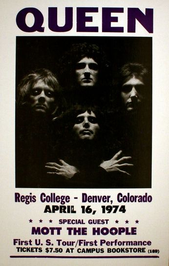 Queen - Regis College - April 16, 1974 (Poster)