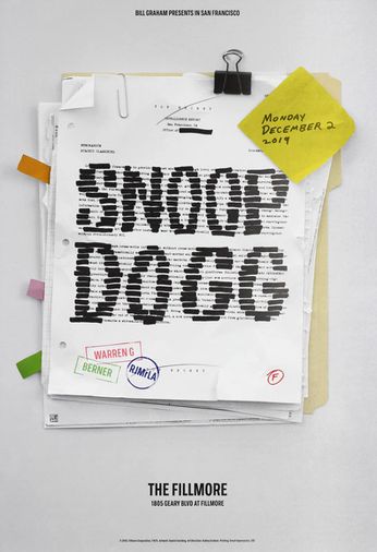Snoop Dogg - The Fillmore - December 2, 2019 (Poster)