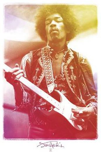 Jimi Hendrix - Hendrix with Guitar (Poster)