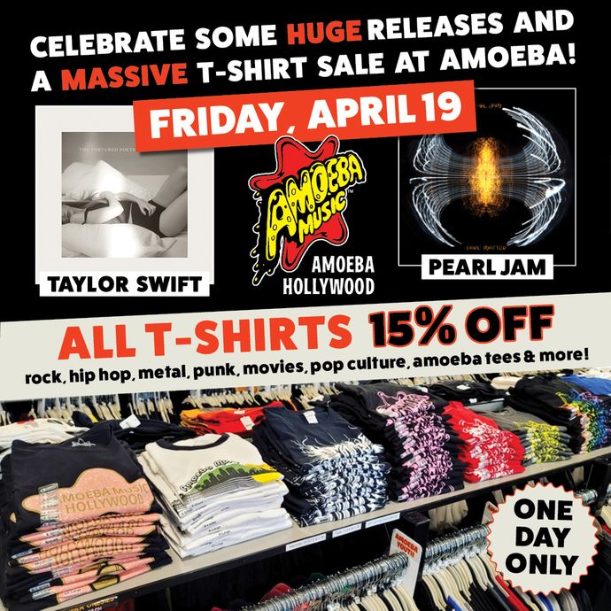 Massive Release Day + T-Shirt Sale at Amoeba Hollywood April 19