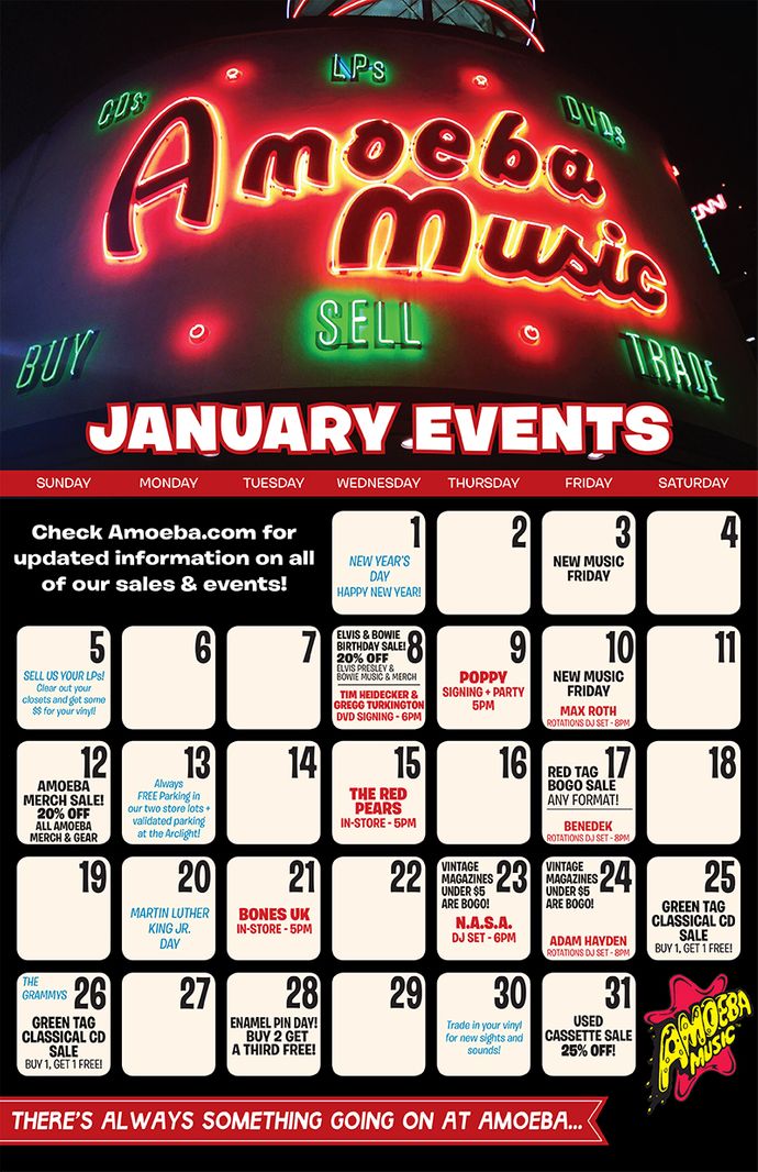 January 2020 Events at Amoeba Hollywood