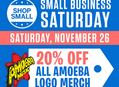 Small Business Saturday Sale at Our Stores November 26