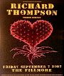 Richard Thompson - The Fillmore - September 7, 2007 (Poster) Merch