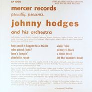 Johnny Hodges, Mercer Records Proudly Presents Johnny Hodges And His Orchestra (10")