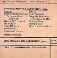 Siouxsie & The Banshees, Hyaena [Promo] (Cassette)