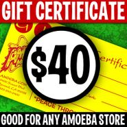 Amoeba Music Gift Certificates, $40 Gift Certificate