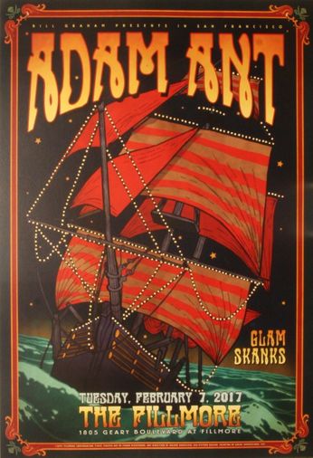 Adam Ant - The Fillmore - February 7, 2017 (Poster)