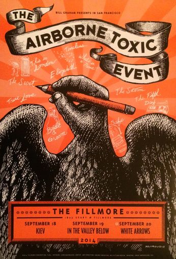 Airborne Toxic Event - The Fillmore - September 18-20, 2014 [Orange] (Poster)
