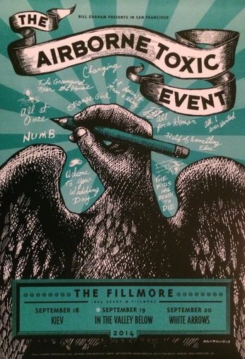 Airborne Toxic Event - The Fillmore - September 18-20, 2014 [Teal] (Poster)