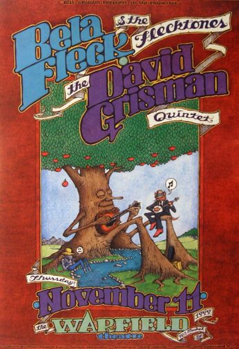 Bela Fleck & The Flecktones / David Grisman Quintet - The Warfield Theatre SF - November 11, 1999 (Poster)