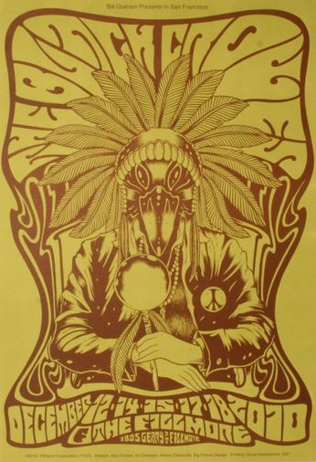Black Crowes - The Fillmore - December 12, 14, 15, 17, 18, 2010 [GREEN BROWN] (Poster)