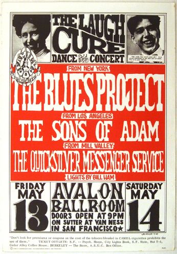 Blues Project / Sons Of Adam / Quicksilver Messenger Service - Avalon Ballroom SF - May 13 & 14, 1966 (Poster)
