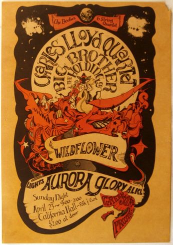 Charles Lloyd Quartet / Big Brother & The Holding Co. - California Hall SF - April 23, 1967 (Poster)