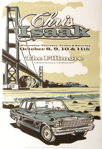 Chris Isaak - The Fillmore - October 8-11, 2008 [Blue & Beige] (Poster)
