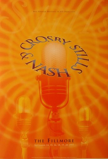 Crosby, Stills & Nash - The Fillmore - September 14-16, 18-20, 1997 [ORANGE] (Poster)
