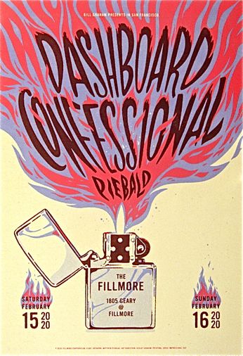 Dashboard Confessional - The Fillmore - February 15 & 16, 2020 (Poster)