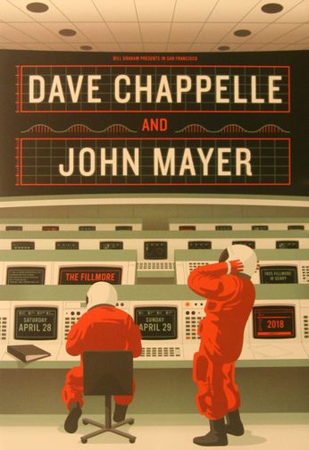 Dave Chappelle and John Mayer - The Fillmore - April 28 & 29, 2018 (Poster)