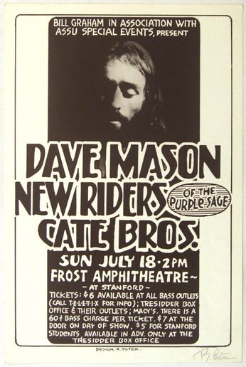 Dave Mason / New Riders Of The Purple Sage / Cate Bros. - Frost Amphitheatre Stanford - July 18, 1976 (Poster)
