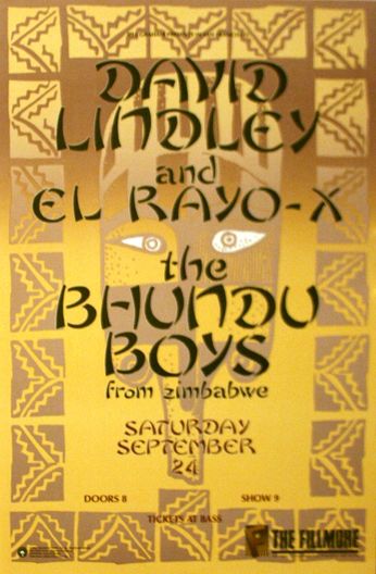 David Lindley And El Rayo-X - The Fillmore - September 24, 1988 (Poster)