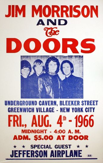 The Doors / Jefferson Airplane - The Underground Tavern - August 4, 1966 (Poster)