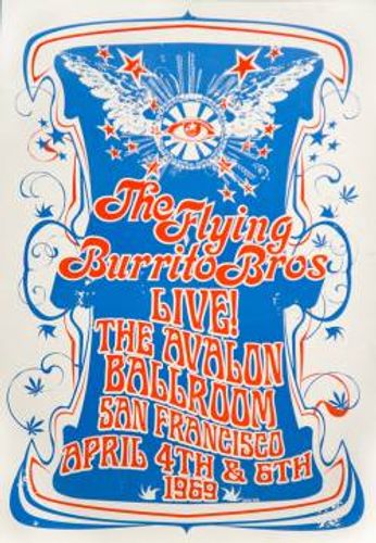 Gram Parsons & The Flying Burrito Brothers - Live! Avalon Ballroom 1969 (Poster)
