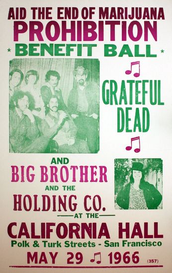 Grateful Dead / Big Brother & The Holding Company - California Hall - May 29, 1966 (Poster)