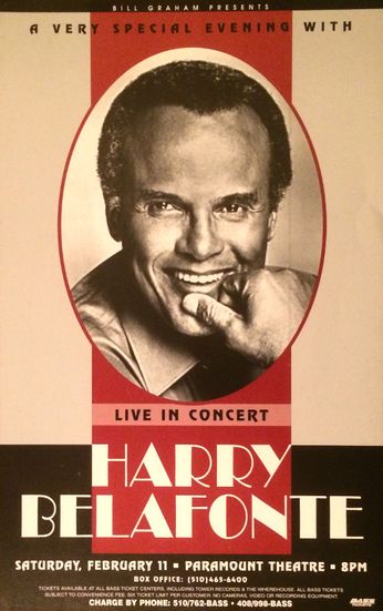 Harry Belafonte - Paramount Theatre Oakland - February 11, 1995 (Poster)
