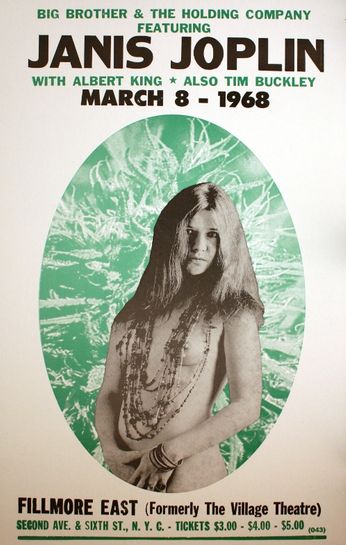 Janis Joplin / Big Brother & The Holding Company - Fillmore East - March 8, 1968 (Poster)
