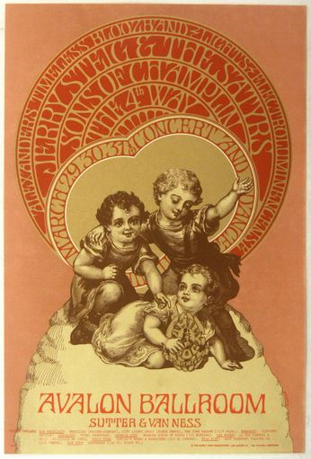 Jerry Steig & The Satyrs / Sons Of Champlin / 4th Way - Avalon Ballroom SF - March 29-31, 1968 (Poster)