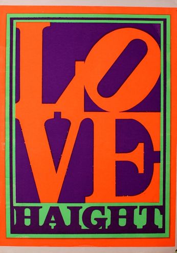 Vintage San Francisco Headshop Poster - Love / Haight [Orange] (Poster)