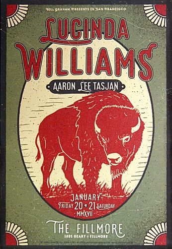 Lucinda Williams - The Fillmore - January 20 & 21, 2017 (Poster)