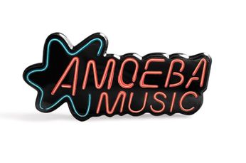 amoeba music blue neon logo (pin)