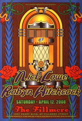 Nick Lowe / Robyn Hitchcock - The Fillmore - April 12, 2008 (Poster)