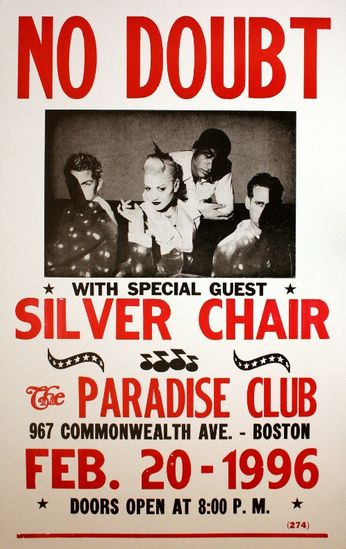 No Doubt - The Paradise Club - February 2, 1996 (Poster)
