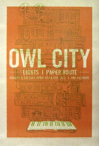 Owl City - The Fillmore - April 5 & 6, 2010 (Poster)